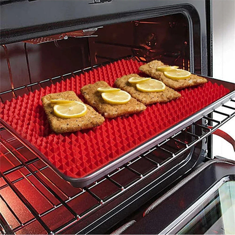 Tapis de cuisson pyramidal en silicone antiadhésif avec grille