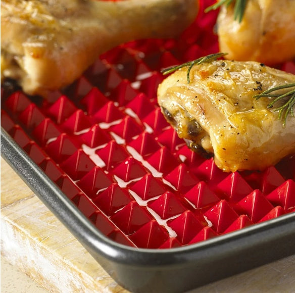 Tapis de Cuisson Pyramidal en Silicone Antiadhésif avec Grille