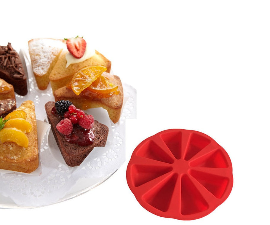 Moule à Gâteau Circulaire à 8 Compartiments en Silicone