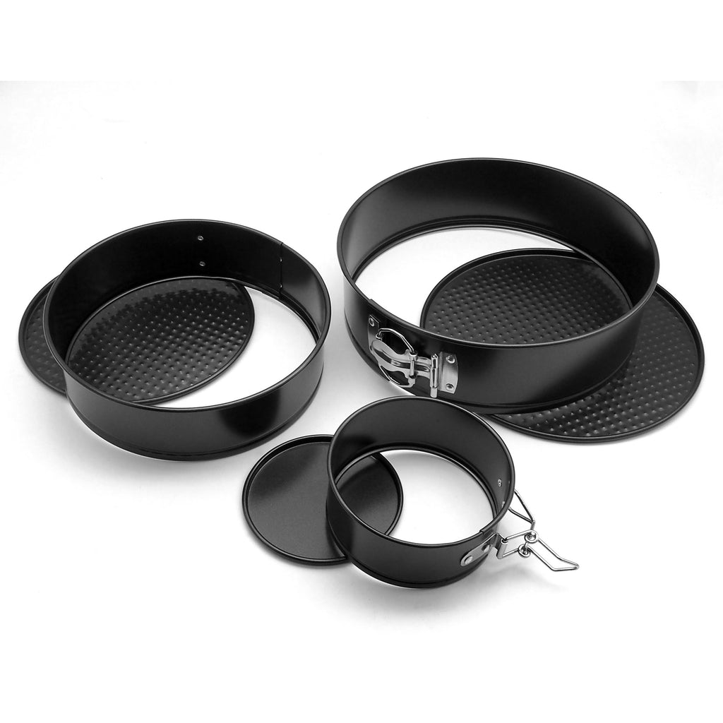 Ensemble de 3 Moules à Gâteaux Ronds Antiadhésifs à Etages et Charnières