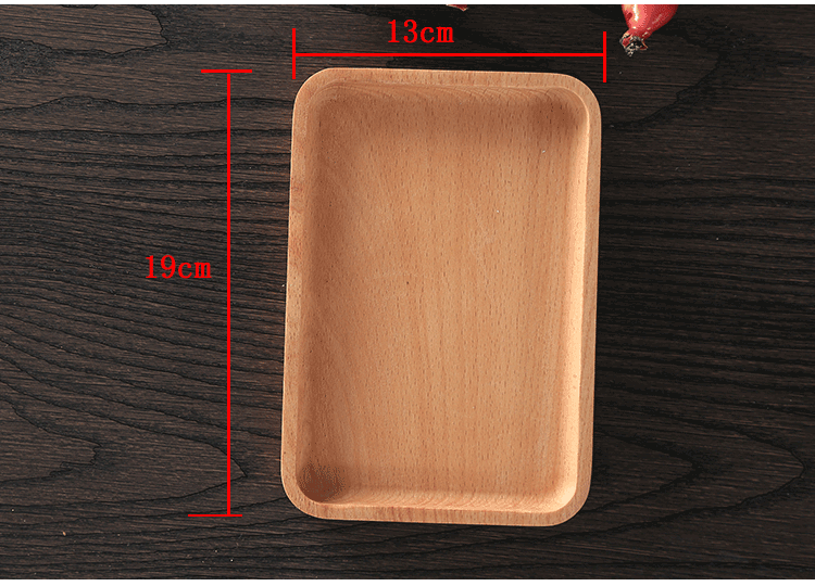 Plateau Rectangulaire en Bois pour Petit-Déjeuner, Dîner, Dessert et Thé