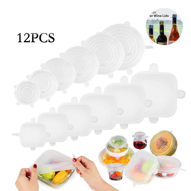 Lot de 12 Housses Extensibles en Silicone