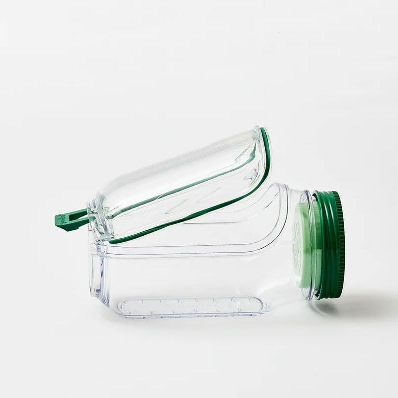 Saladier Portable Tout-En-Un en Plastique avec Récipient à Flocons d'Avoine Etanche, Réutilisable