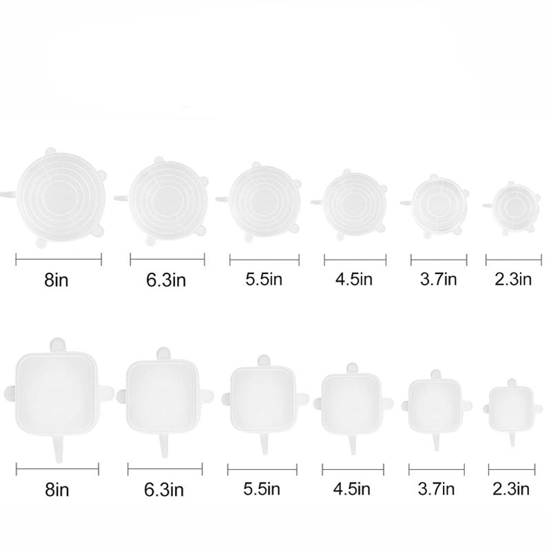 Lot de 12 Housses Extensibles en Silicone
