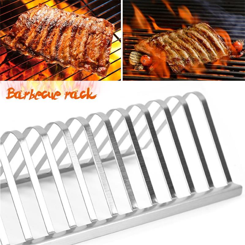 Support de barbecue en acier inoxydable, grilles à côtes fumées