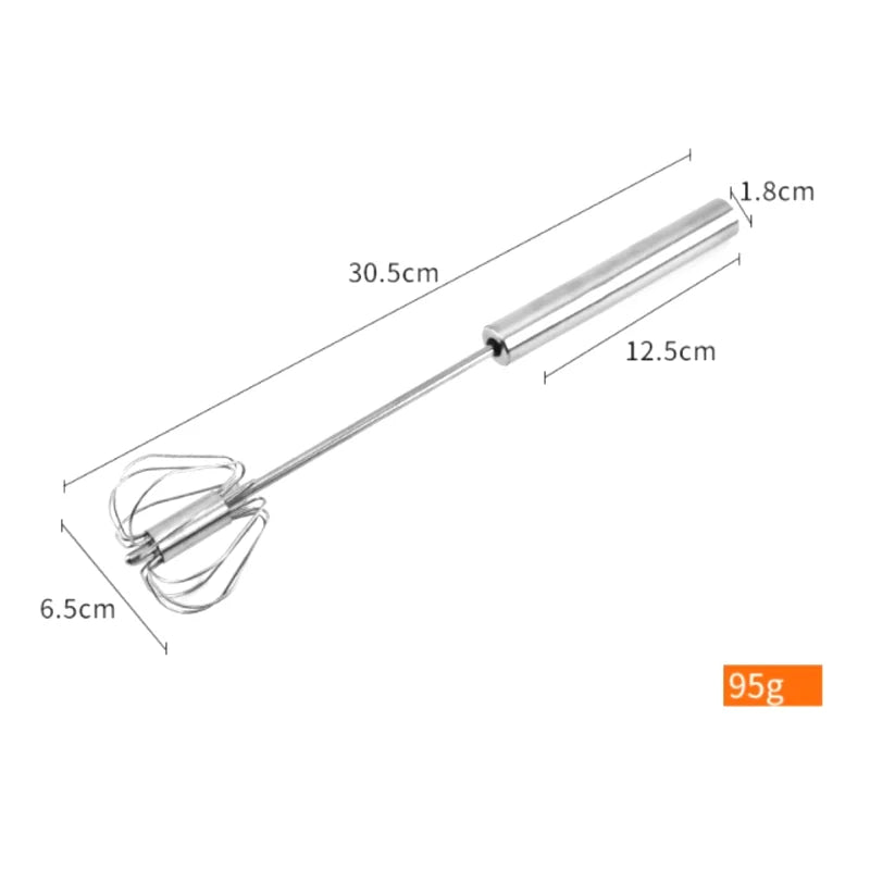 Batteur à Œufs Semi-Automatique en Acier Inoxydable