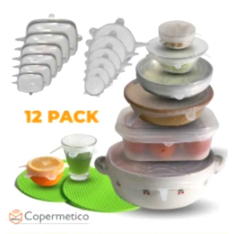 Lot de 12 Housses Extensibles en Silicone