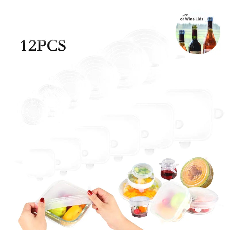 Lot de 12 Housses Extensibles en Silicone