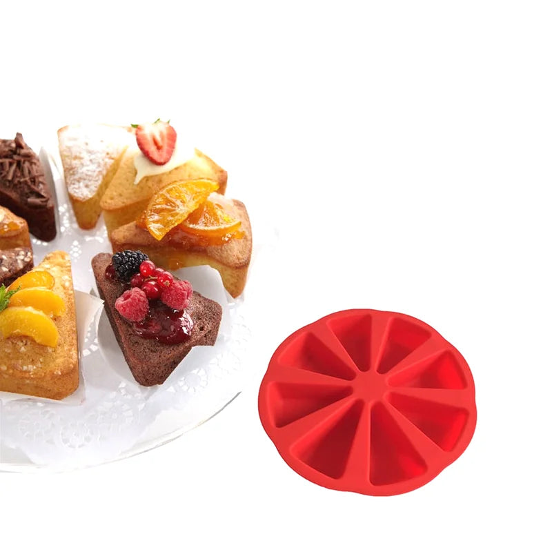 Moule à Gâteau Circulaire à 8 Compartiments en Silicone