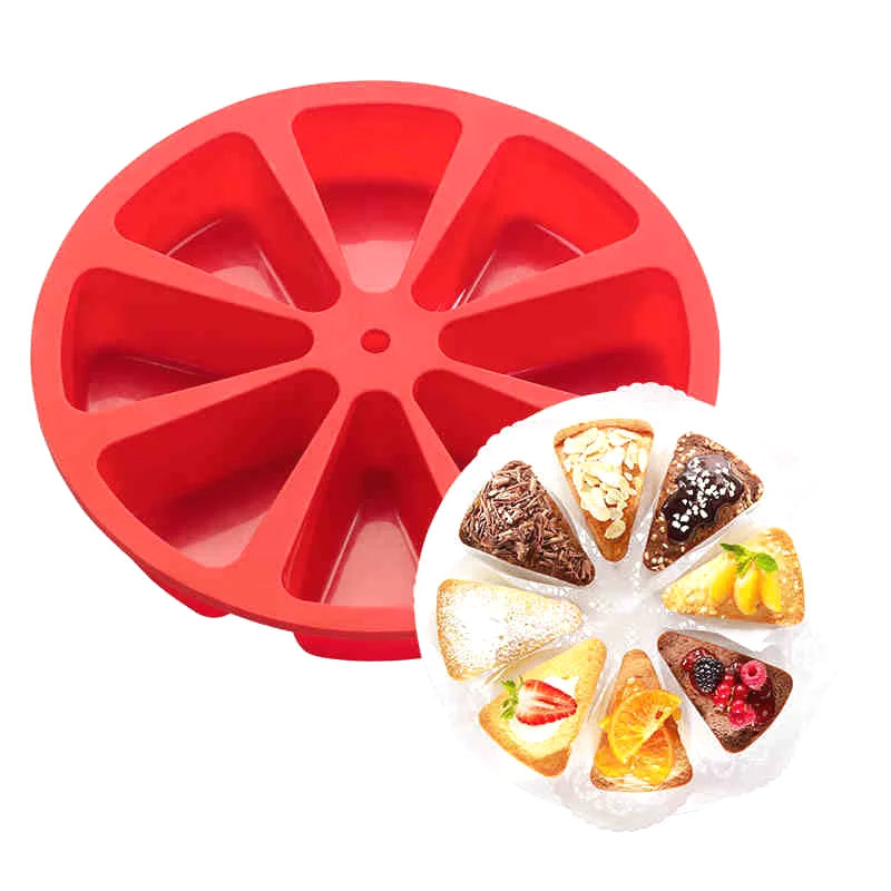 Moule à Gâteau Circulaire à 8 Compartiments en Silicone