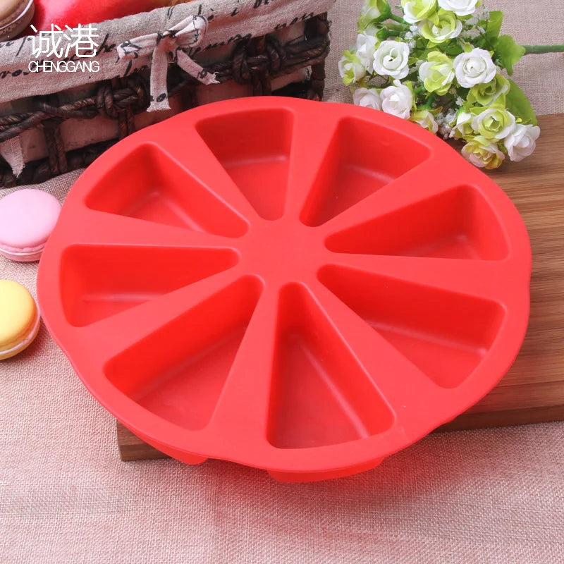 Moule à Gâteau Circulaire à 8 Compartiments en Silicone