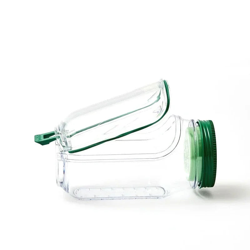 Saladier Portable Tout-En-Un en Plastique avec Récipient à Flocons d'Avoine Etanche, Réutilisable