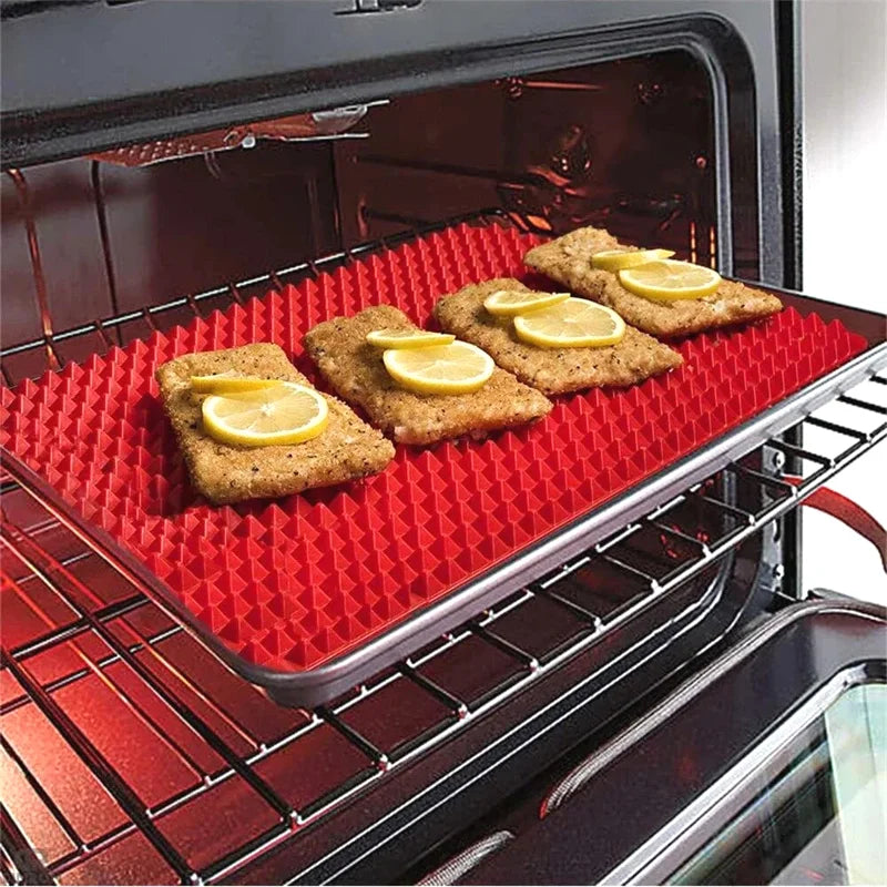 Tapis de Cuisson Pyramidal en Silicone Antiadhésif avec Grille