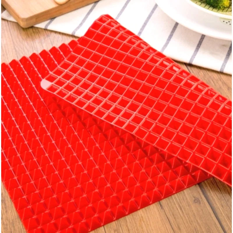 Tapis de Cuisson Pyramidal en Silicone Antiadhésif avec Grille