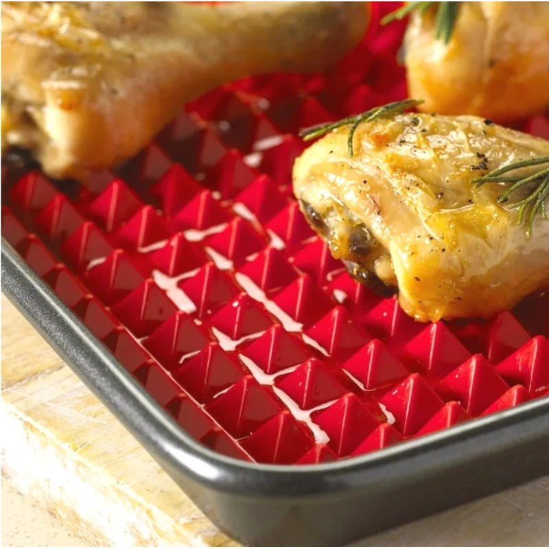 Tapis de Cuisson Pyramidal en Silicone Antiadhésif avec Grille