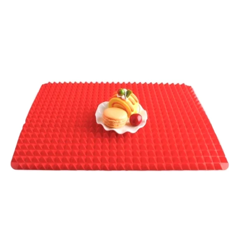 Tapis de Cuisson Pyramidal en Silicone Antiadhésif avec Grille