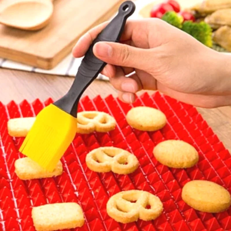 Tapis de Cuisson Pyramidal en Silicone Antiadhésif avec Grille