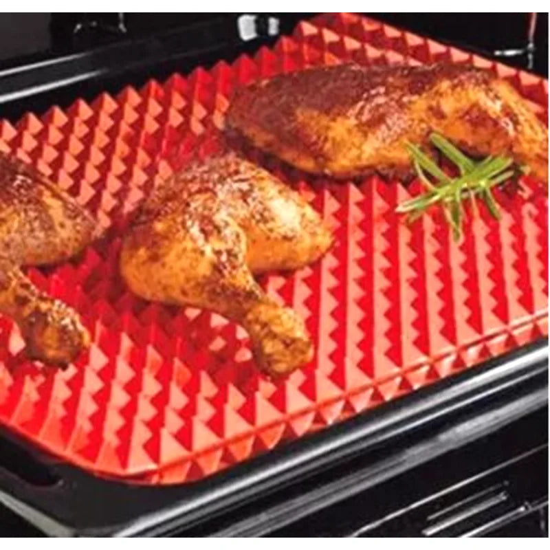 Tapis de Cuisson Pyramidal en Silicone Antiadhésif avec Grille