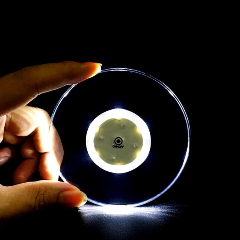 Dessous de verre lumineux à LED en cristal acrylique