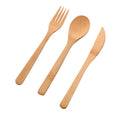 Ensemble de Couteau, Fourchette et Cuillère en Bambou, Ecologique et Biodégradable